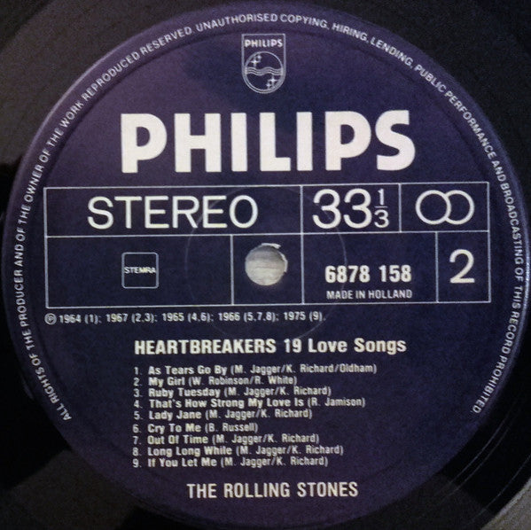 The Rolling Stones : Heartbreakers (19 Love Songs) (LP, Comp)