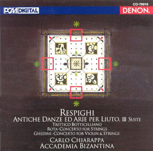 Ottorino Respighi, Giorgio Federico Ghedini, Nino Rota, Carlo Chiarappa, Accademia Bizantina : Antiche Danze Ed Arie Per Liuto Etc (CD, Album)