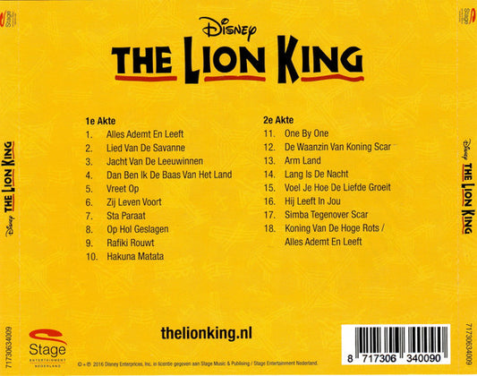 "The Lion King" Nederlandse Cast : The Lion King (Nederlands Cast Album) (CD, Album)