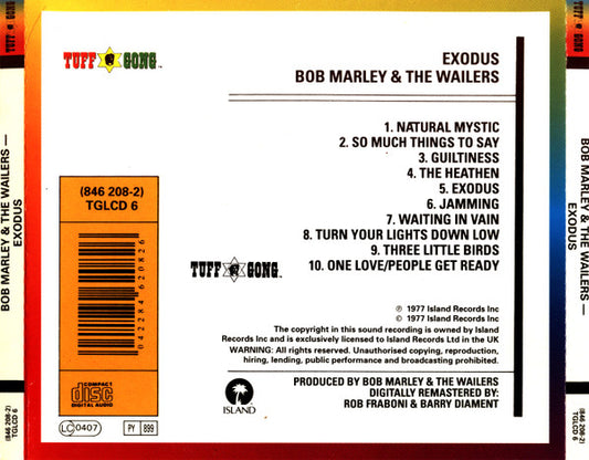 Bob Marley & The Wailers : Exodus (CD, Album, RE, RM)