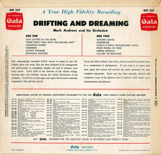 Mark Andrews & His Orchestra : Drifting And Dreaming (LP)