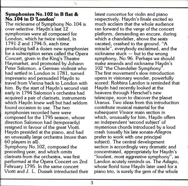 Joseph Haydn - English Chamber Orchestra, Jeffrey Tate : Symphonies Nos. 102 & 104 "London" (CD)