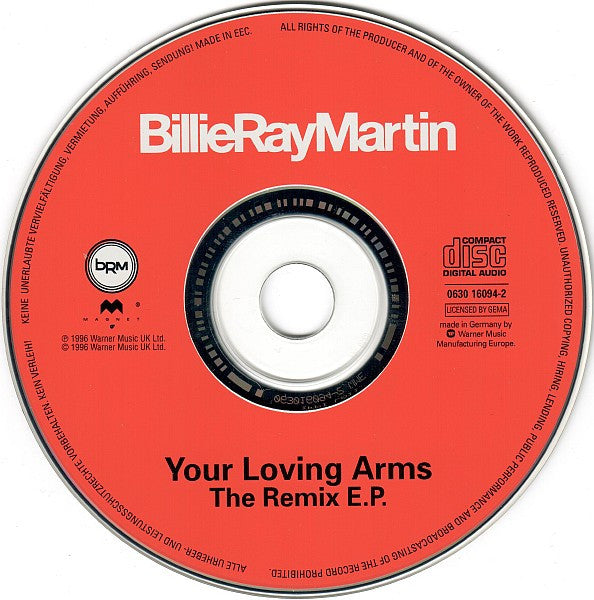 Billie Ray Martin : Your Loving Arms (The Remix E.P.) (CD, EP)