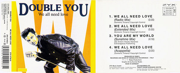 Double You : We All Need Love (CD, Maxi)
