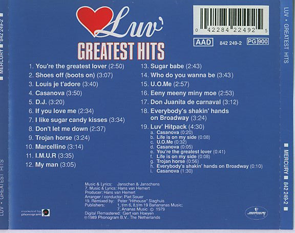 Luv' : Greatest Hits (CD, Comp, RE, RM)