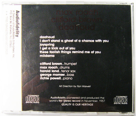 Clifford Brown And Max Roach : Daahoud (CD, Album)
