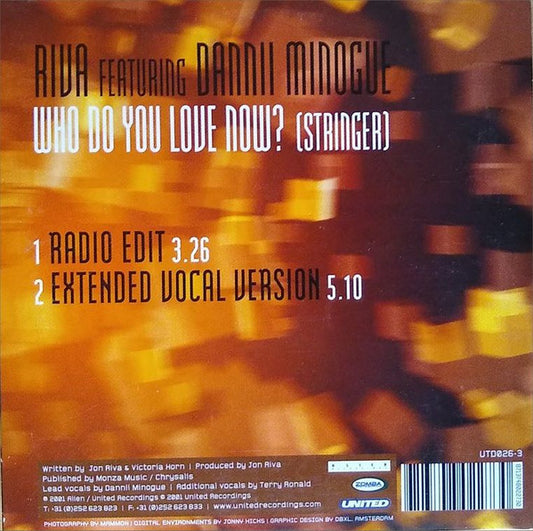 Riva Featuring Dannii Minogue : Who Do You Love Now? (Stringer) (CD, Single, Car)