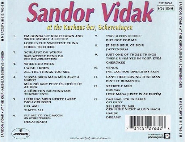 Vidák Sándor : At The Kurhaus-bar, Scheveningen (CD, Comp)