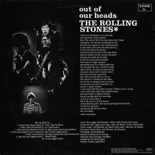 The Rolling Stones : Out Of Our Heads (LP, Album, RE)