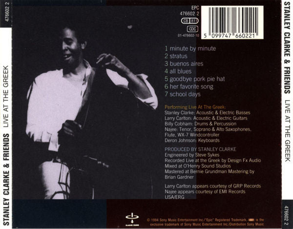 Stanley Clarke, Larry Carlton, Billy Cobham, Deron Johnson & Najee : Live At The Greek (CD, Album)