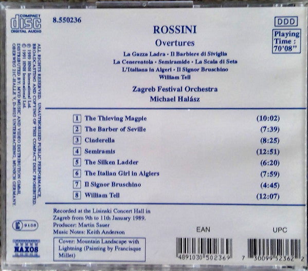 Gioacchino Rossini - Zagreb Festival Orchestra, Michael Halász : Overtures (CD, Album, INT)