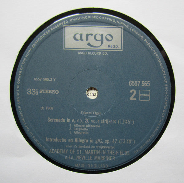 Academy Of St. Martin-in-the-Fields*, Neville Marriner* - Dvořák* / Elgar* : Serenade Voor Strijkorkest / Serenade-Introductie En Allegro (LP, Comp)