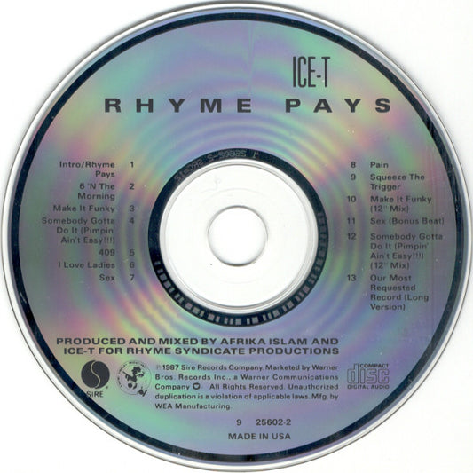 Ice-T : Rhyme Pays (CD, Album)