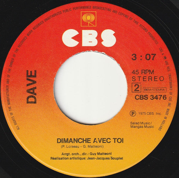 Dave (13) : Dansez Maintenant (7", Single)