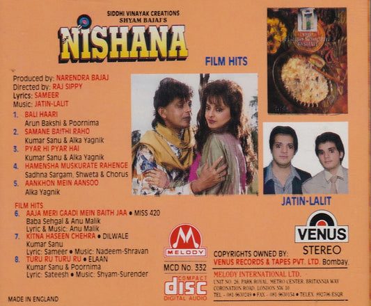 Jatin Lalit, Sameer : Nishana (CD)