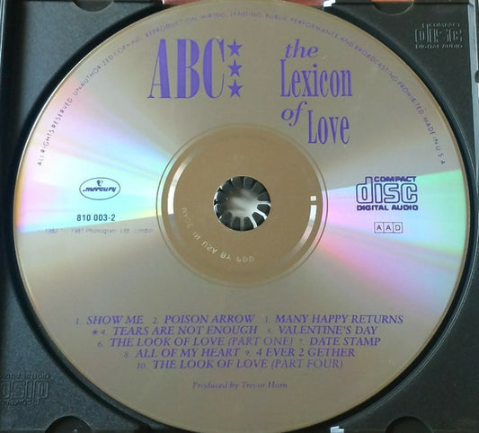 ABC : The Lexicon Of Love (CD, Album, Cov)