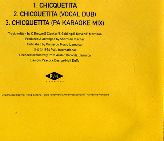 Clive "Snowball" Brown : Chicquetita (CD, Maxi)