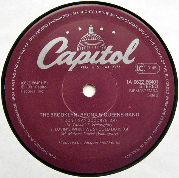 The Brooklyn, Bronx & Queens Band : On The Beat (12", Single)
