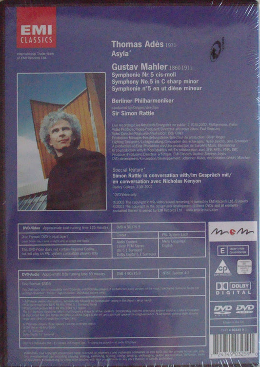 Gustav Mahler / Thomas Adès - Sir Simon Rattle, Berliner Philharmoniker : Symphony 5 / Asyla (DVD-V, Copy Prot., Multichannel, PAL + DVD-A, Copy)