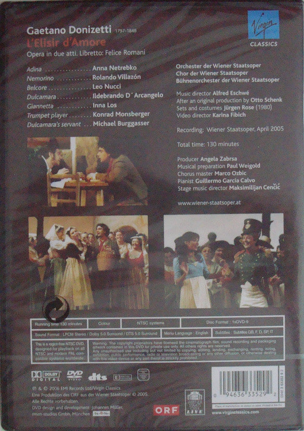 Gaetano Donizetti - Anna Netrebko, Rolando Villazón : L'Elisir D'Amore (DVD-V, Multichannel, NTSC)