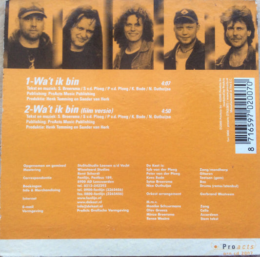 De Kast & Maaike Schuurmans : Wa't Ik Bin (CD, Maxi, Car)