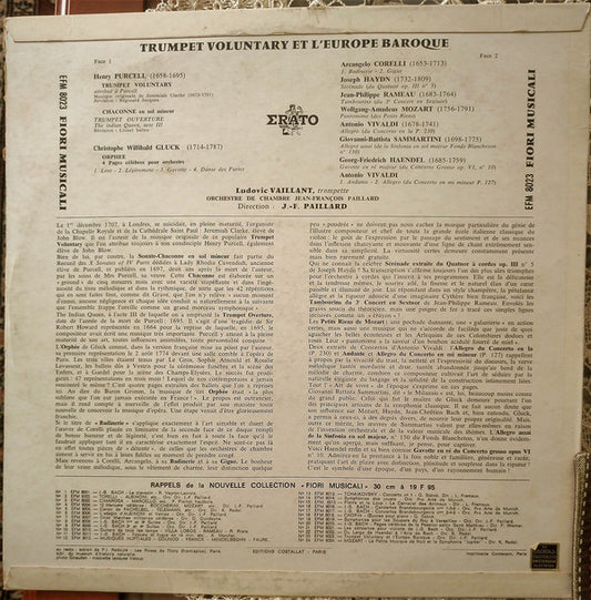 Henry Purcell, Antonio Vivaldi, Wolfgang Amadeus Mozart, Christoph Willibald Gluck, Jean-Philippe Rameau, Arcangelo Corelli, Georg Friedrich Händel, Giovanni Sammartini, Joseph Haydn : Trumpet Voluntary Et L'Europe Baroque (LP)
