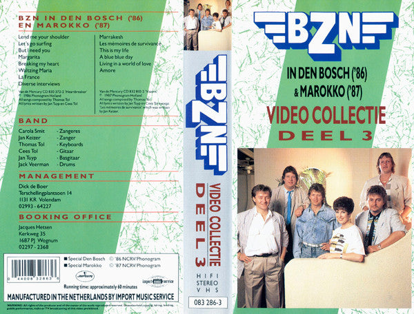 BZN : Video Collectie Deel 3 - In Den Bosch ('86) & Marokko ('87) (VHS, PAL)