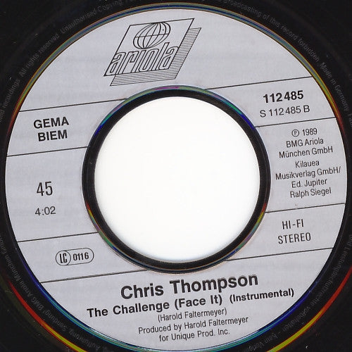 Chris Thompson : The Challenge (Face It) (7", Single)