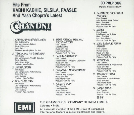 Shiv Hari, Anand Bakshi : Chandni (CD, Comp)