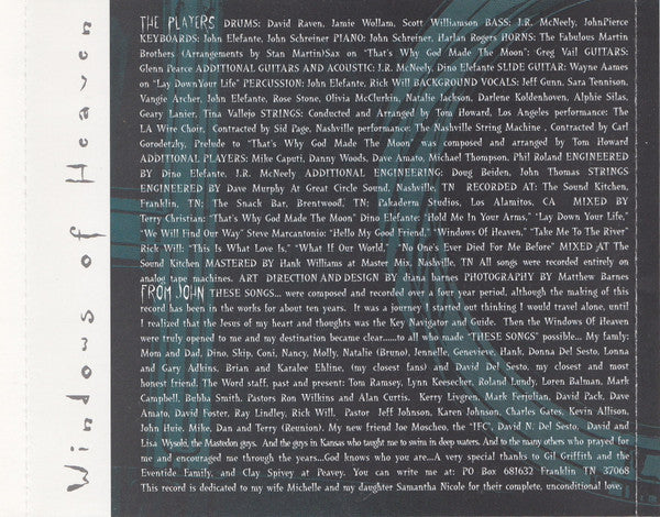 John Elefante : Windows Of Heaven (CD, Album)