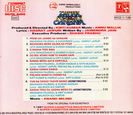 Anu Malik / Anand Milind : Radha Ka Sangam / Honeymoon (CD, Comp)