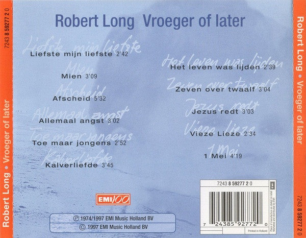 Robert Long : Vroeger Of Later (CD, Album, RE, RM)