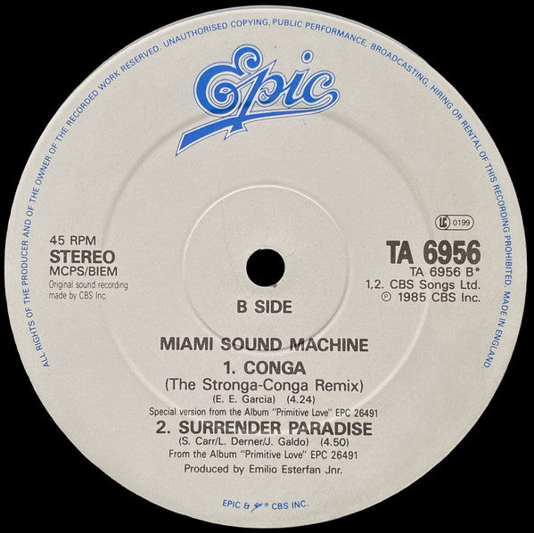 Miami Sound Machine : Falling In Love (Uh-Oh) (12", Single)