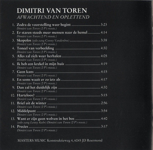 Dimitri Van Toren : Afwachtend En Oplettend (CD, Album)