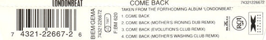 Londonbeat : Come Back (CD, Maxi)