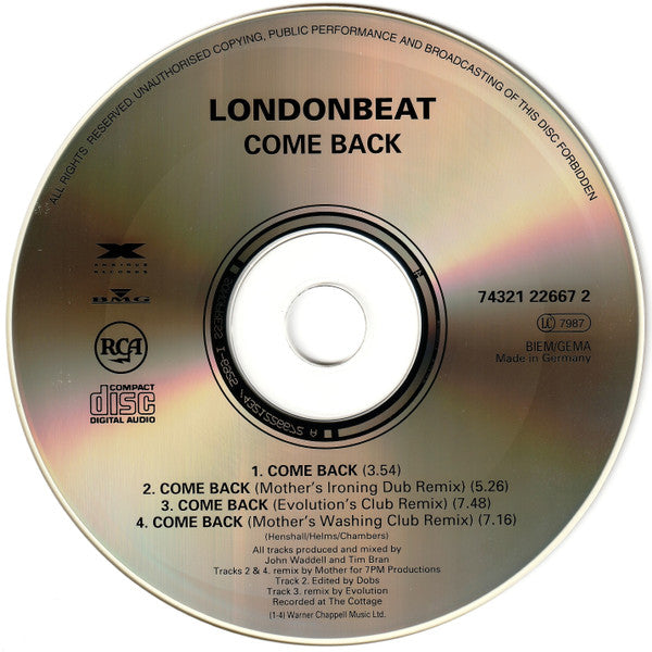 Londonbeat : Come Back (CD, Maxi)