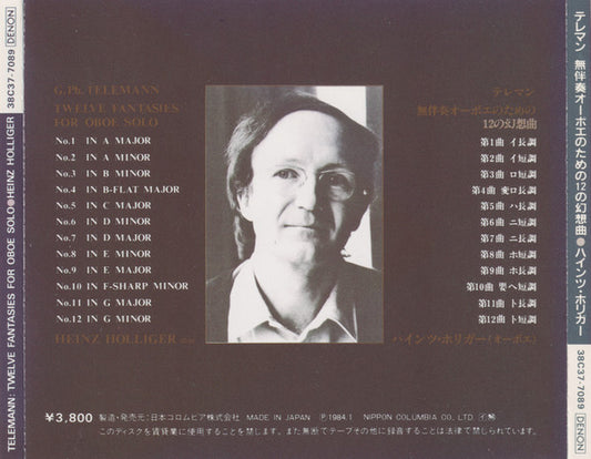 Georg Philipp Telemann, Heinz Holliger : Twelve Fantasies For Oboe Solo (CD, Album)