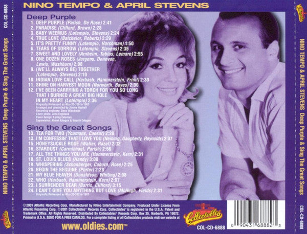 Nino Tempo & April Stevens : Deep Purple / Sing The Great Songs (CD, Comp)