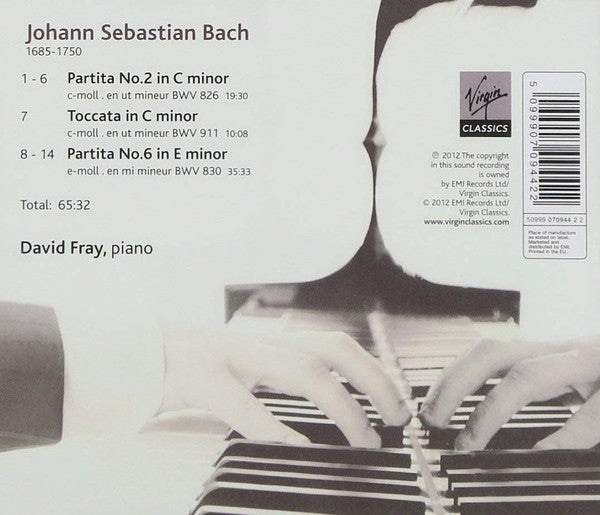 Johann Sebastian Bach, David Fray : Partitas Nos 2 & 6, Toccata BWV 911 (CD, Album)