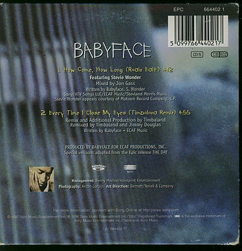 Babyface Featuring Stevie Wonder : How Come, How Long (CD, Single, Car)