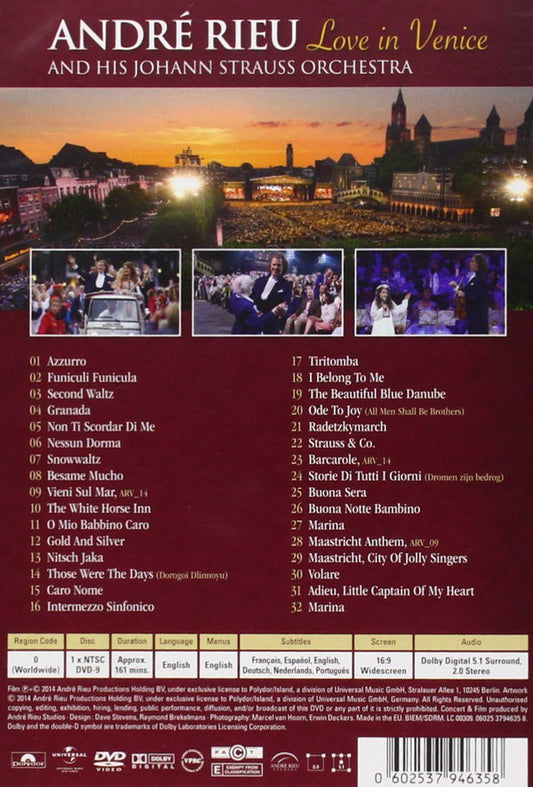 André Rieu And His Johann Strauß Orchestra : Love In Venice: The 10th Anniversary Concert (DVD-V, NTSC)
