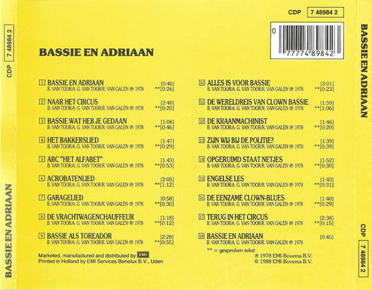 Bassie & Adriaan : Met 18 Liedjes (CD, RE)