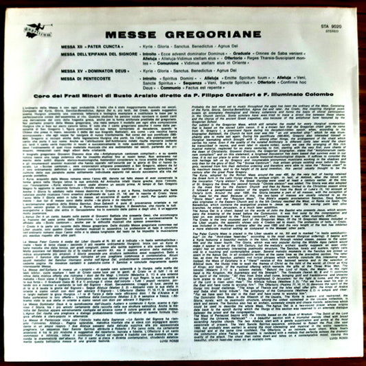 Coro Dei Frati Minori Di Busto Arsizio, P. Filippo Cavalleri, Fra Illuminato Colombo : Messe Gregoriane (LP, Album)