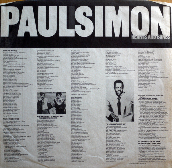 Paul Simon : Hearts And Bones (LP, Album, No )