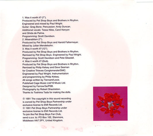 Pet Shop Boys : Was It Worth It? (CD, Single)