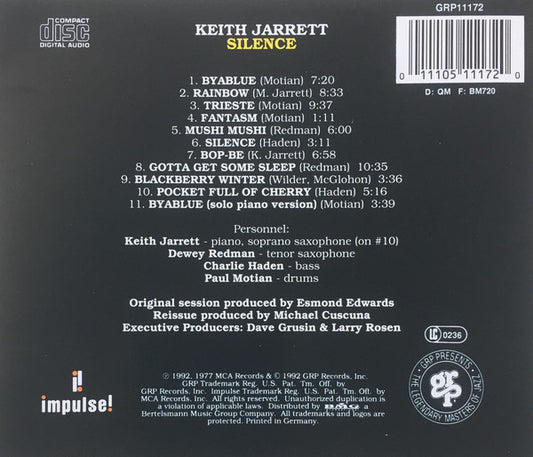 Keith Jarrett : Silence (CD, Comp)