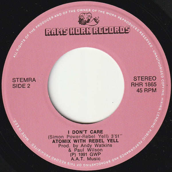 Atomix With Rebel Yell : The Future (7", Single)