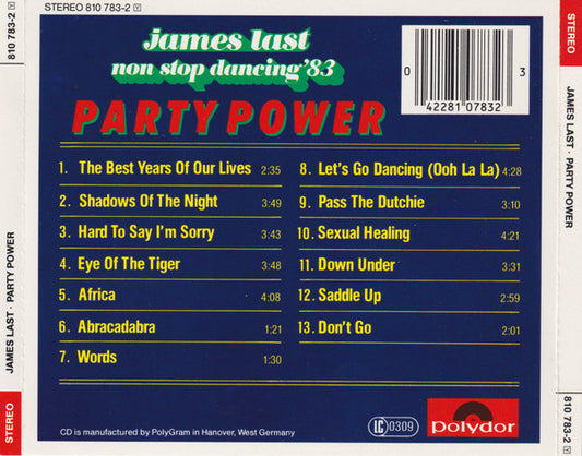 James Last : Non Stop Dancing '83 Party Power (CD, Album, Red)