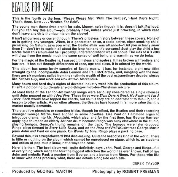 The Beatles : Beatles For Sale (CD, Album, Mono, RE)