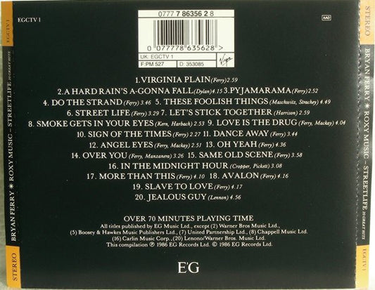 Bryan Ferry / Roxy Music : Street Life - 20 Great Hits (CD, Comp, RP)